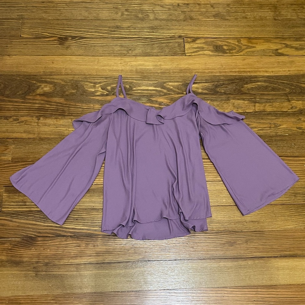 Lush Lavender Off-Shoulder Blouse